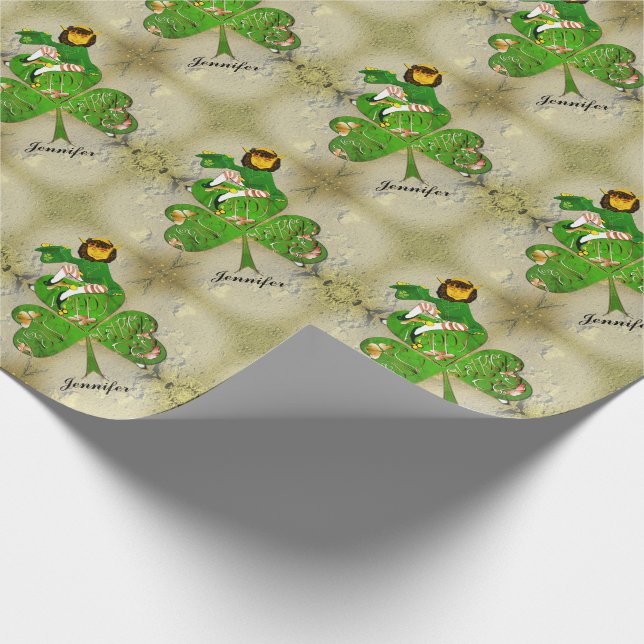 Leprechaun St. Patrick's Day Wrapping Papper Presentpapper (Hörn)