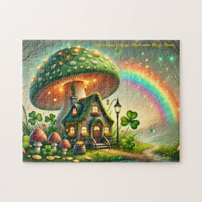 Leprechaun Stuguppsättning, irländsk legend folklo Pussel (Horisontell)