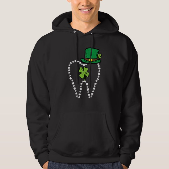 Leprechaun Tooth Shamrock St Patrick Day Dentist D Hoodie (Framsida)