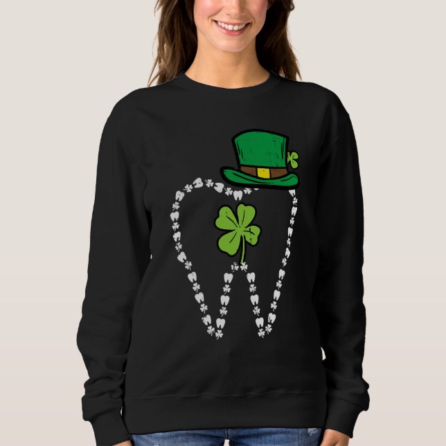 Leprechaun Tooth Shamrock St Patrick Day Dentist D T Shirt (Framsida)