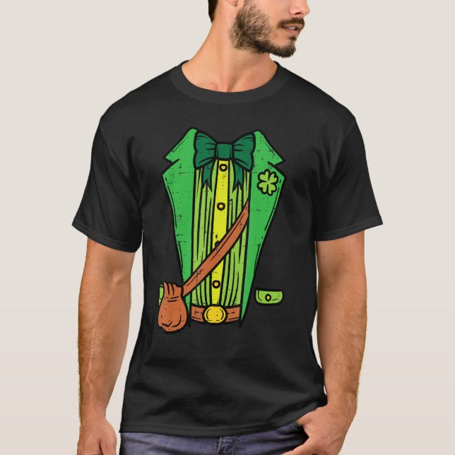 Leprechaun Tuxedo Costume Funny St Patrick Day Boy T Shirt (Framsida)