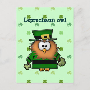 leprechaun uggla vykort