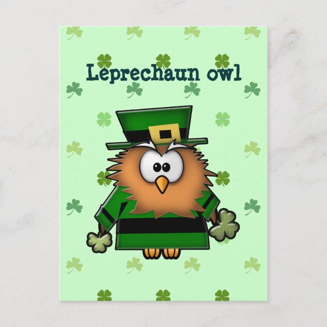leprechaun uggla vykort (Framsida)
