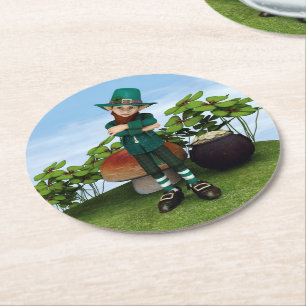 Leprechaun Underlägg Papper Rund