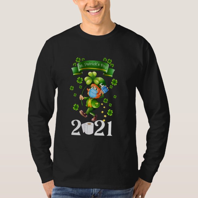 Leprechaun Wearing Mask Funny Saint patrick S Day T Shirt (Framsida)
