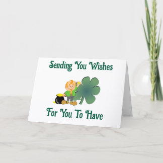 Leprechaun With Gold Greeting Card Kort