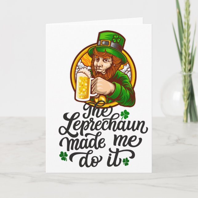 Leprechaunen Fick Mig Att Göra Det Kort (Framsida)