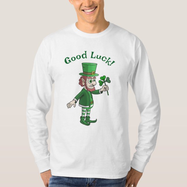 Leprechaunen med en shamrock t shirt (Framsida)