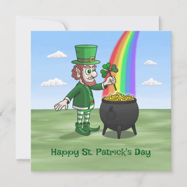 Leprechaunerna Glad St. Patricks dag Kort (Framsida)