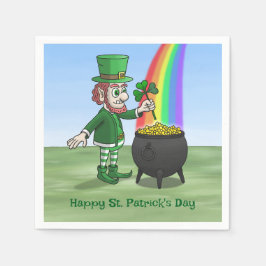 Leprechaunerna God St. Patricks dag Pappersservett
