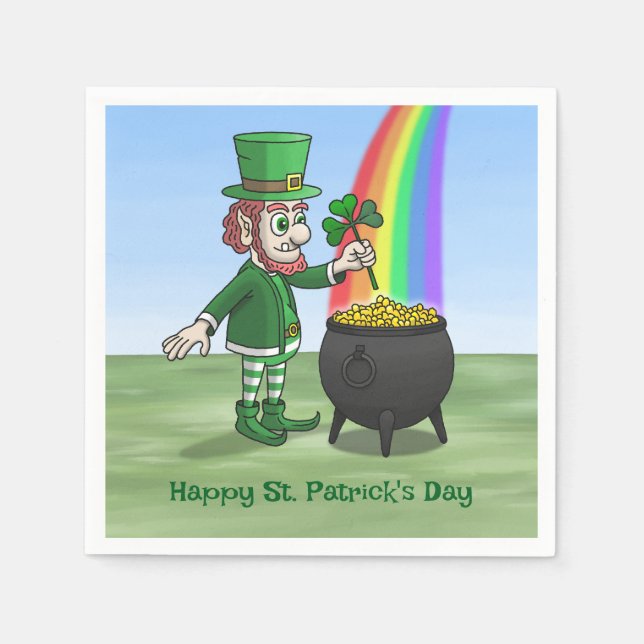 Leprechaunerna God St. Patricks dag Pappersservett (Framsidan)