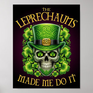 Leprechauns Fick Mig Att Göra Det Skalle St Patric Poster