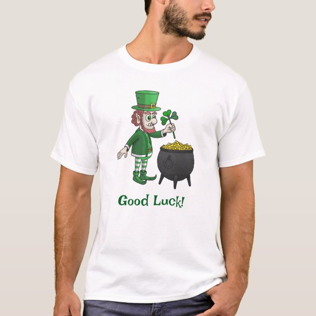 Leprechauns Good Luck T Shirt (Framsida)
