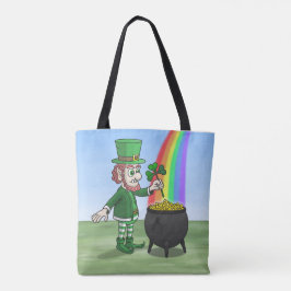 Leprechauns kruka full med guld St. Patrick's Day Tygkasse