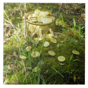 "Leprechaun's Pot av Guld i Moss!" Kakelplatta