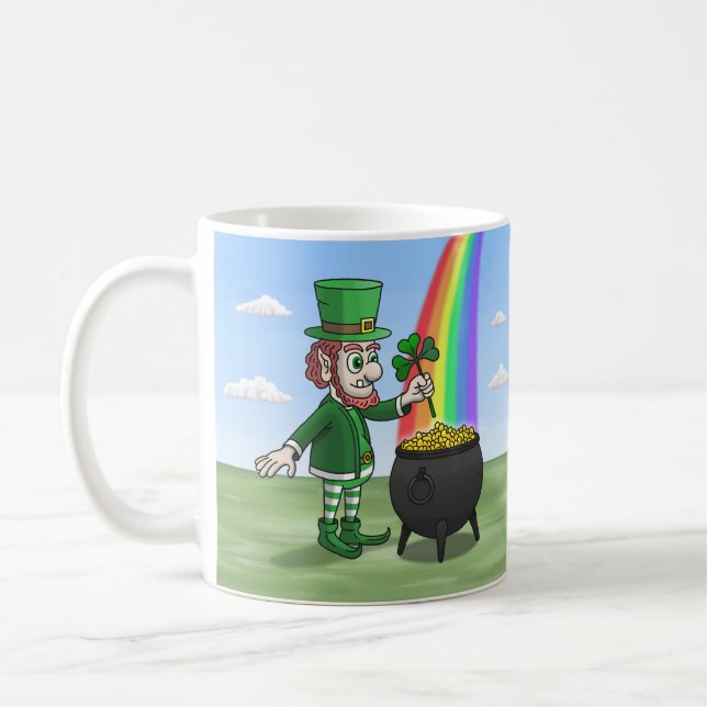 Leprechauns Saint Patrick's Day Kaffemugg (Vänster)