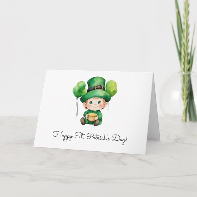 Leprechauns skatt: St. Patricks dag Helgkort (Framsida)