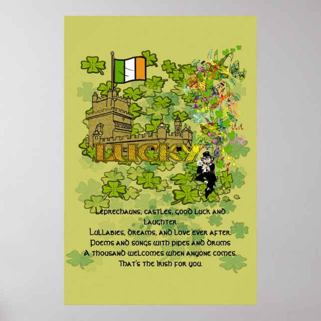 Leprechauns, Slott, Lycka och Latter Poster (Framsidan)