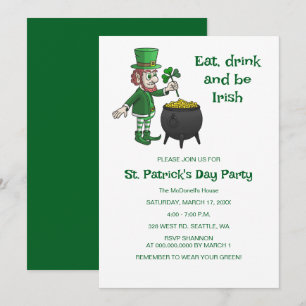 Leprechauns St. Patricks dag-firande Inbjudningar
