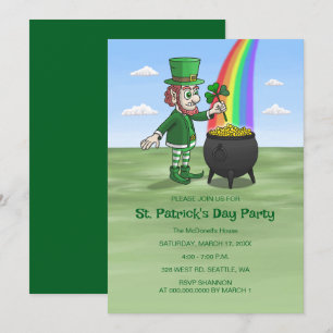 Leprechauns St. Patrick's day firande Inbjudningar