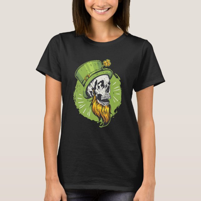 Leprechaunsar av S:t Patricks Day Sugar Skull T Shirt (Framsida)