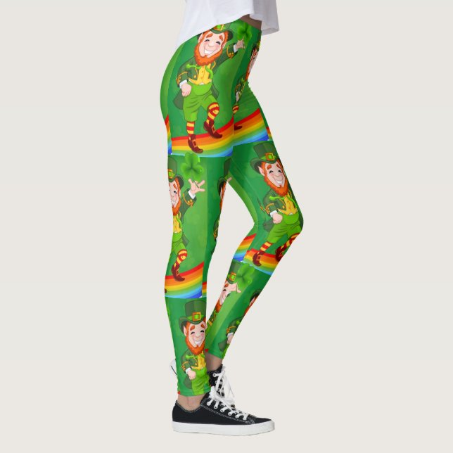 Leprechaunsar och St patrick's day - regnbåge Leggings (Höger)