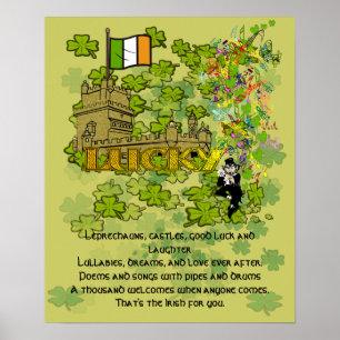 Leprechaunsar, slott, Lycka till och skratt Poster