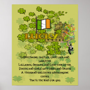 Leprechaunsar, slott, Lycka till och skratt Poster