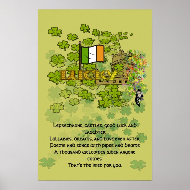 Leprechaunsar, slott, Lycka till och skratt Poster (Framsidan)