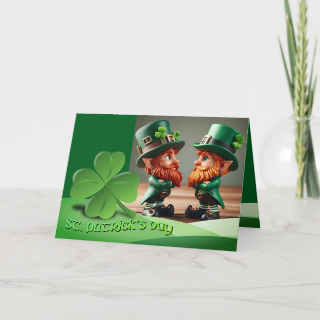 Leprechaunsar St patrick's day HGCO1 Kort (Framsida)