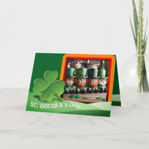 Leprechaunsar, St patrick's day + lägg till bild H Kort