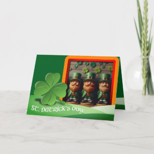 Leprechaunsar, St patrick's day + lägg till bild H Kort