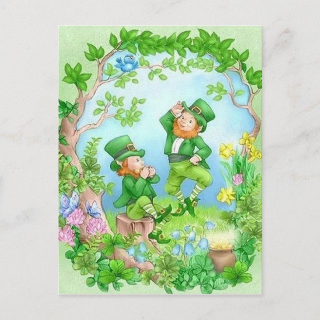 Leprechaunsarna lycklig vykort (Framsida)