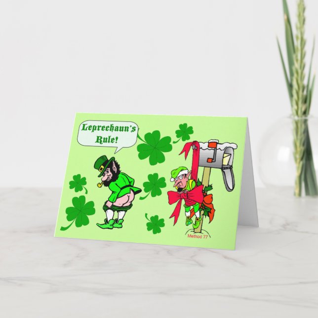 Leprechaunsen härskar St klappar Kort (Framsida)