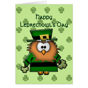 leprechowl hälsningskort
