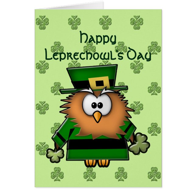 leprechowl hälsningskort (Framsidan)