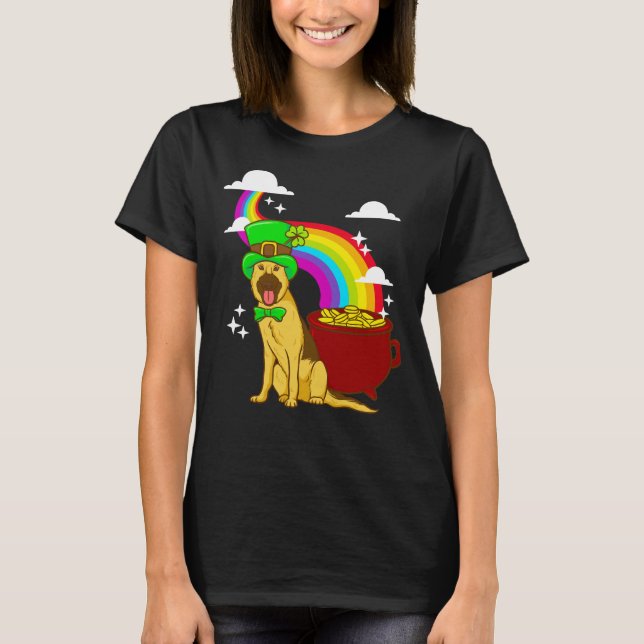 Leprechuan German Shepherd T Shirt (Framsida)
