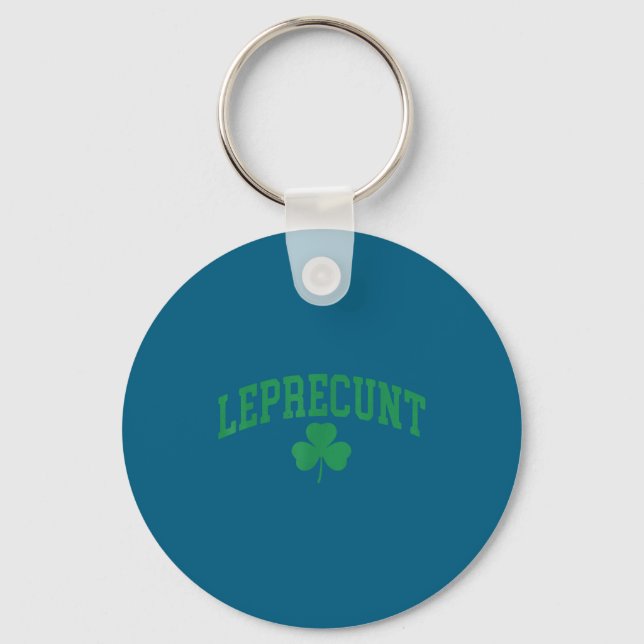 Leprecunt irländsk st patricks dag rolig shamrock nyckelring (Framsida)
