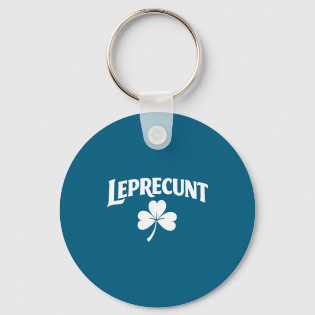 Leprecunt irländska st patricks dag rolig shamrock nyckelring (Framsida)