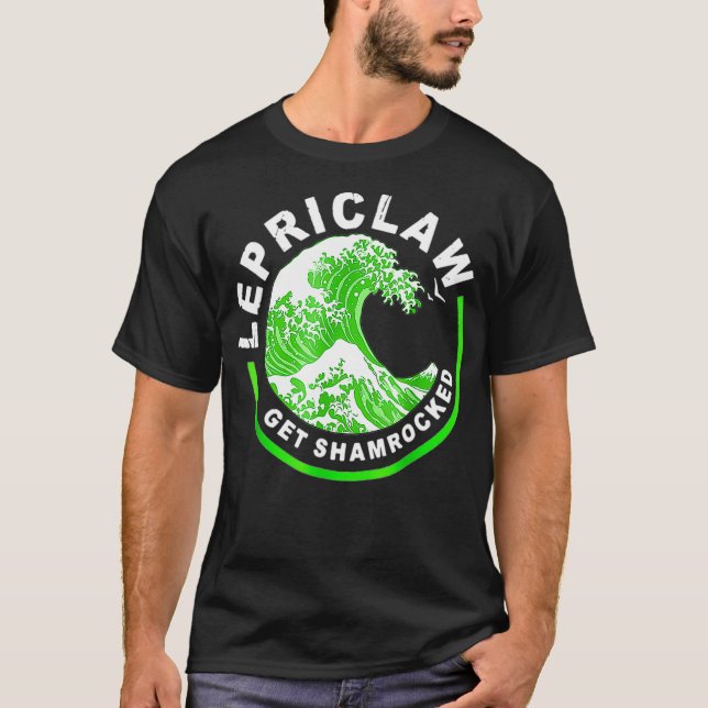 Lepriclaw Get Shamrocked Drinking St Patricks T Shirt (Framsida)