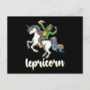 Lepricorn Leprechaun Enhjörning St Patrick's Day Vykort