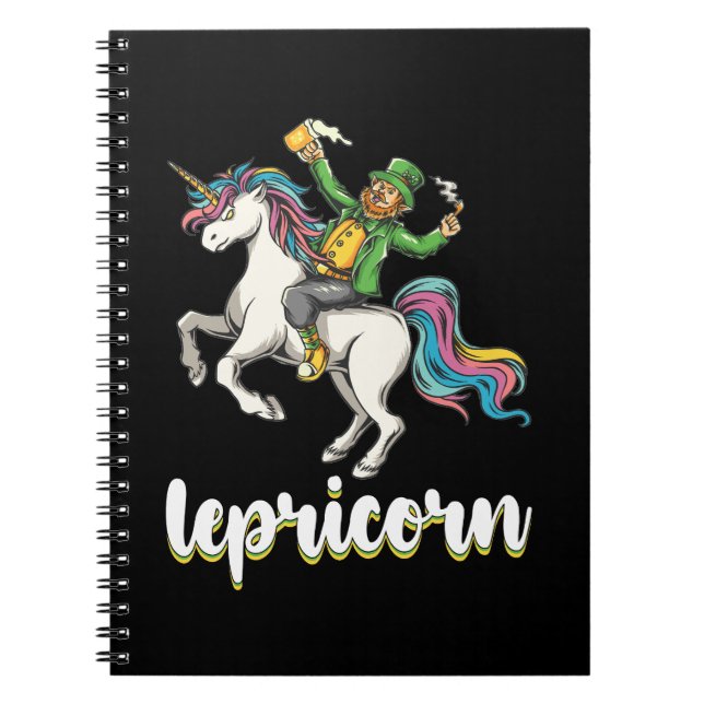 Lepricorn Leprechaun Enhörning St Patrick's Day Anteckningsbok (Framsidan)