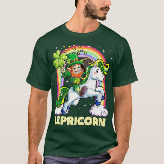 Lepricorn Leprechaun Riding Unicorn St Patricks Da T Shirt