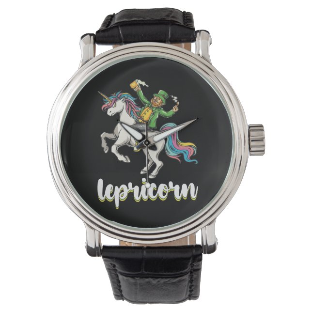 Lepricorn Leprechaun Unicorn St patrick's day Armbandsur (Framsida)