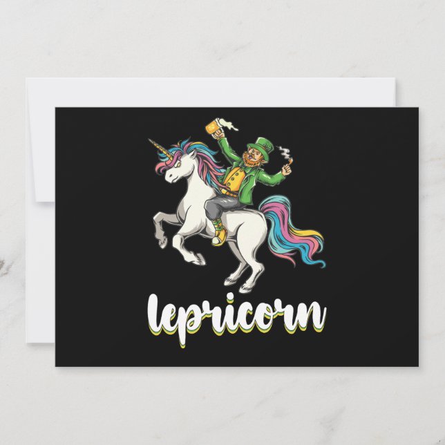 Lepricorn Leprechaun Unicorn St patrick's day Inbjudningar (Framsida)