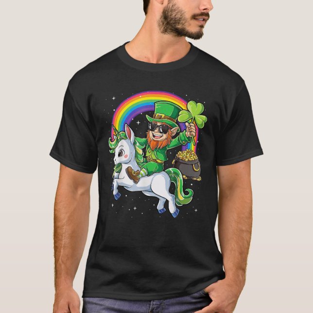 Lepricorn Leprechaun Unicorn St patricks day T Shirt (Framsida)