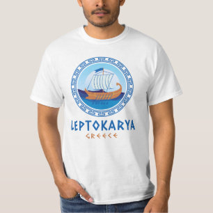 Leptokarya, Greklands grekiska Frakt Design Manar T Shirt