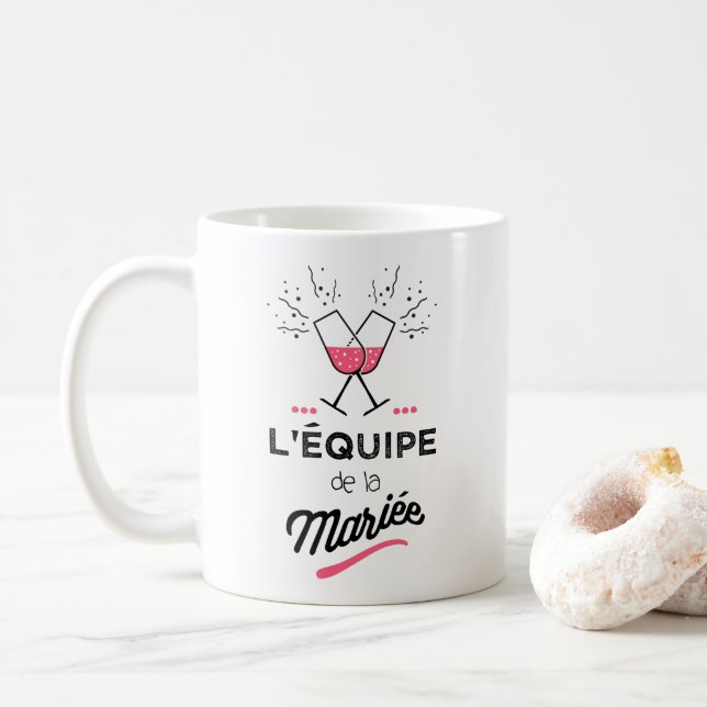 L'équipe de la mariée kaffemugg (Med munk)