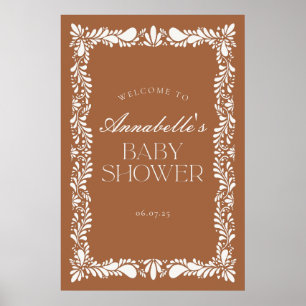 Ler Talavera Kakel Fiesta Baby Shower Välkommen Poster