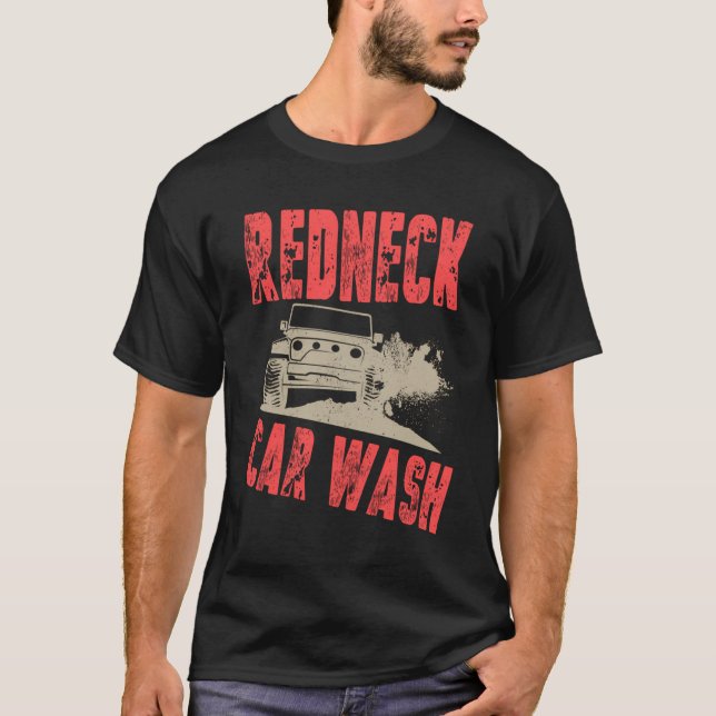 Lera Bogging Mudding Rednackbil Tvättar T Shirt (Framsida)